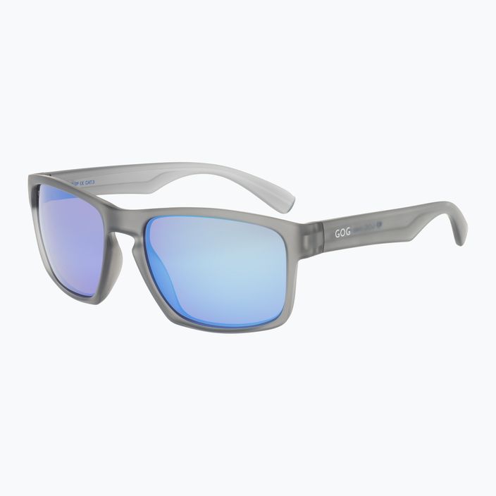 GOG Logan модни матови кристално сиви / полихромни бяло-сини слънчеви очила E713-2P 5