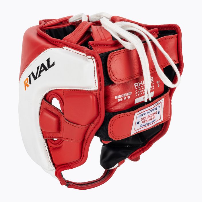 Rival Аматьорска състезателна боксова каска за глава червено/бяло 3