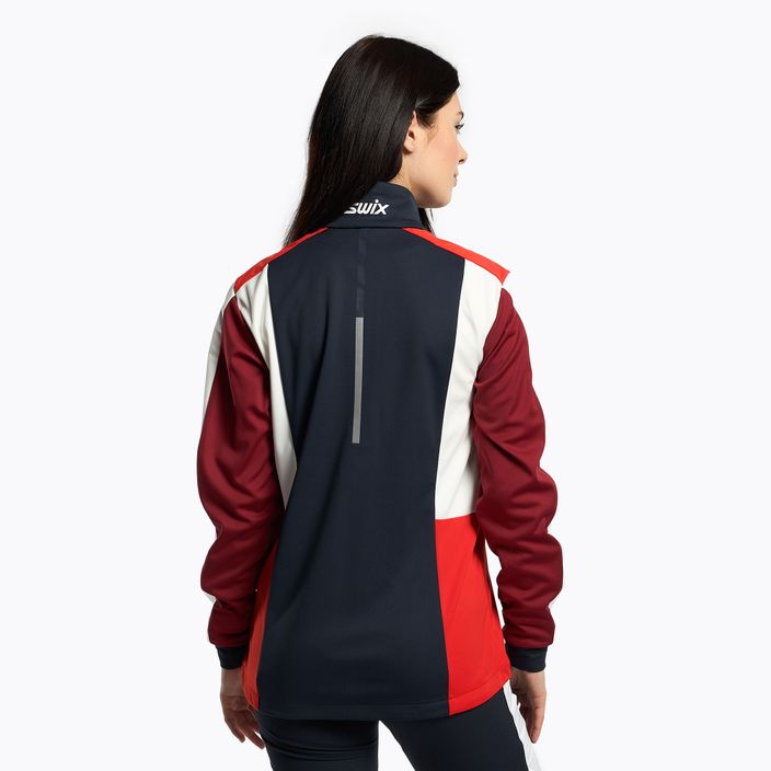 Дамско яке за ски бягане Swix Cross тъмно синьо и червено 12346-75120-XS 3