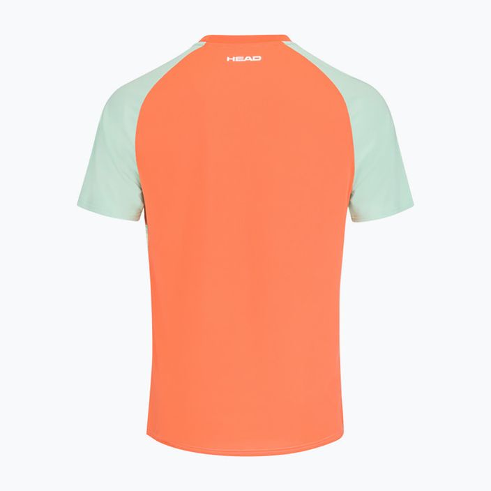 Мъжка тениска HEAD Topspin зелена/оранжева 811453PAXV 2