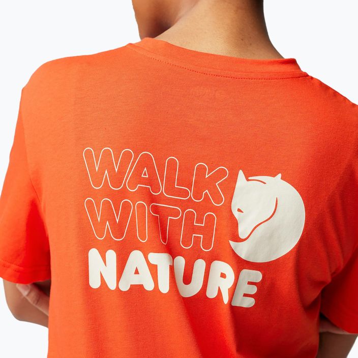 Fjällräven Walk With Nature дамска тениска flame orange 5