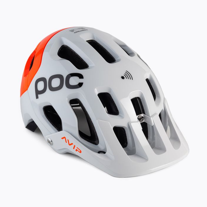 Велосипедна каска POC Tectal Race MIPS NFC hydrogen white/fluorescent orange avip
