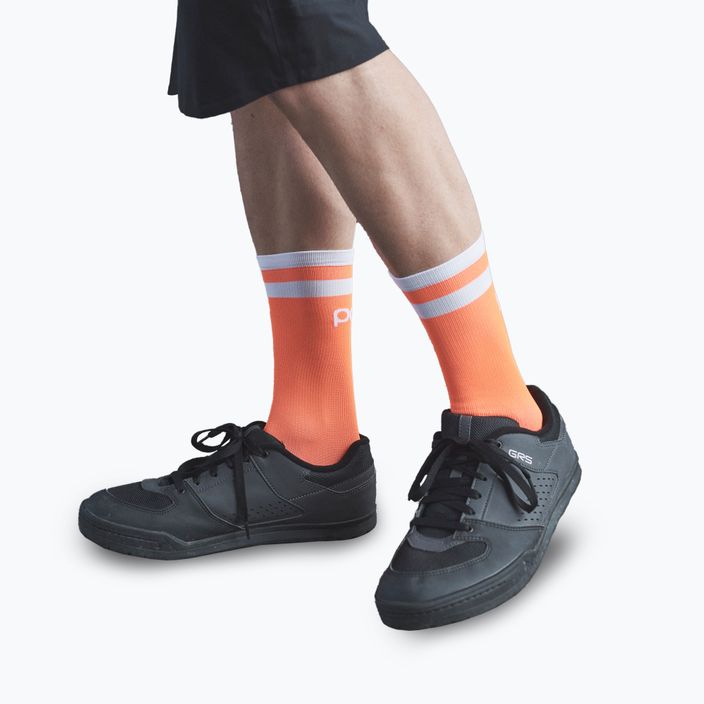 Чорапи за колоездене POC Lure MTB Long zink orange/hydrogen white 5