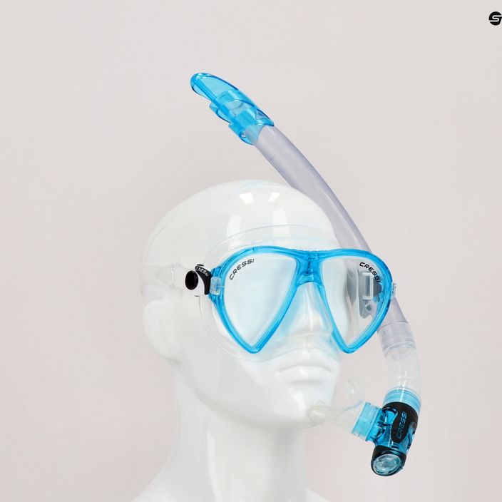 Комплект за гмуркане с шнорхел Cressi Ocean mask + Gamma snorkel clear blue DM1000113 8
