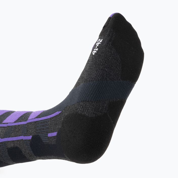 Ски чорапи X-Socks Ski Control 4.0 charcoal melange/purple 4