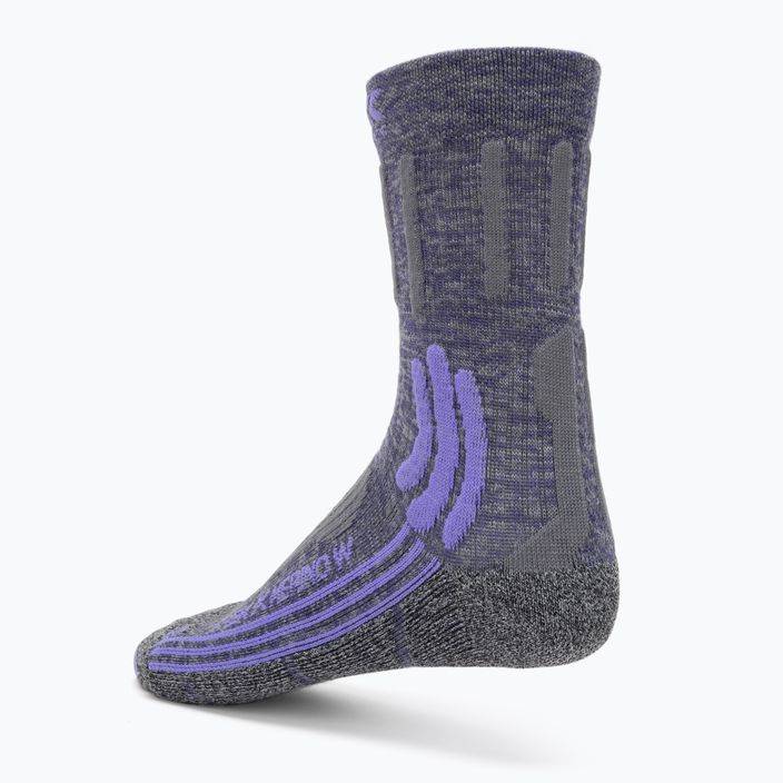 Дамски чорапи за трекинг X-Socks Trek X Merino grey purple melange/grey melange 2
