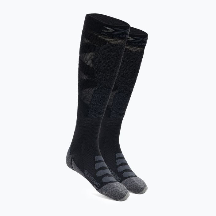 X-Socks Ski Silk Merino 4.0 черни/тъмно сиви чорапи с меланж