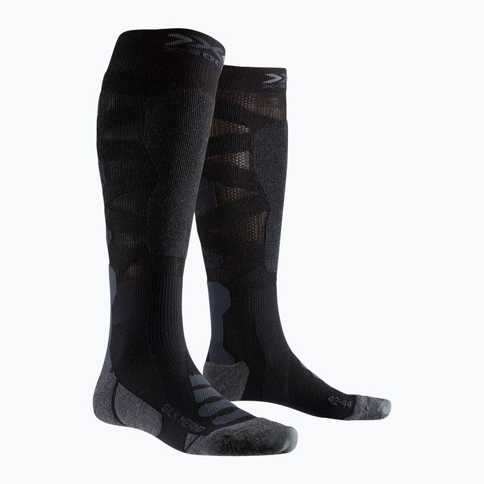 X-Socks Ski Silk Merino 4.0 черни/тъмно сиви чорапи с меланж 4