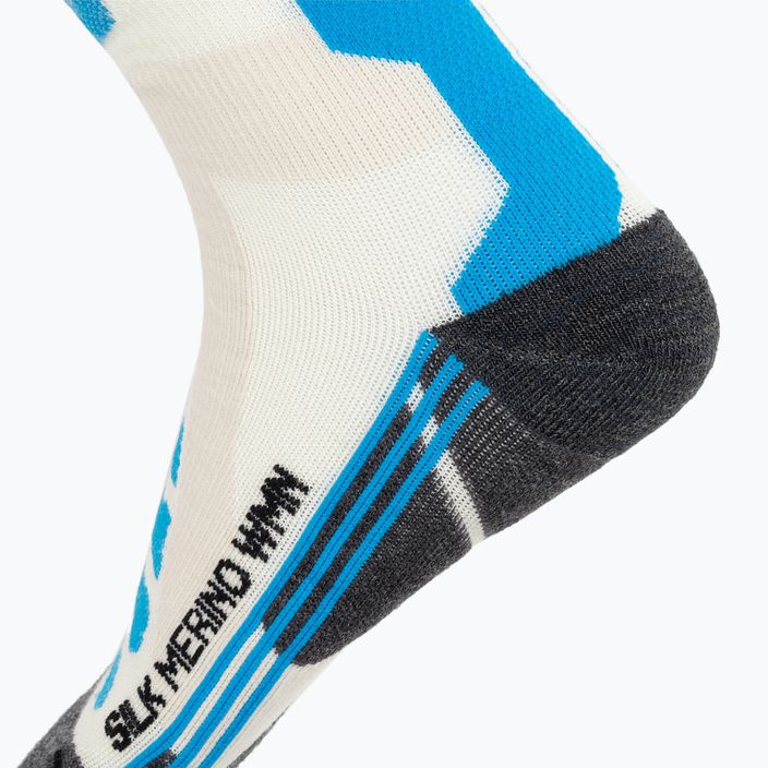 Дамски ски чорапи X-Socks Ski Silk Merino 4.0 white/black/turquoise 4