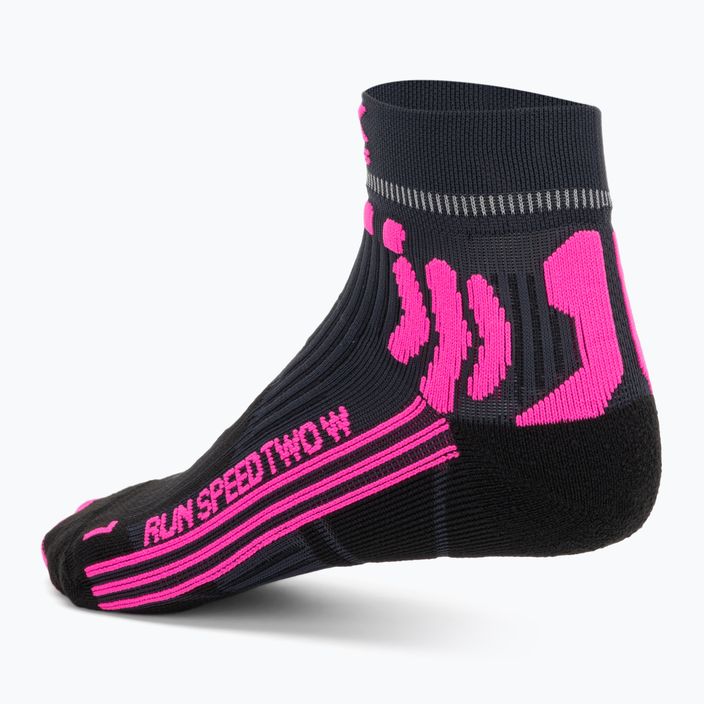 Дамски чорапи за бягане X-Socks Run Speed Two 4.0 dolomite grey/neon flamingo 2