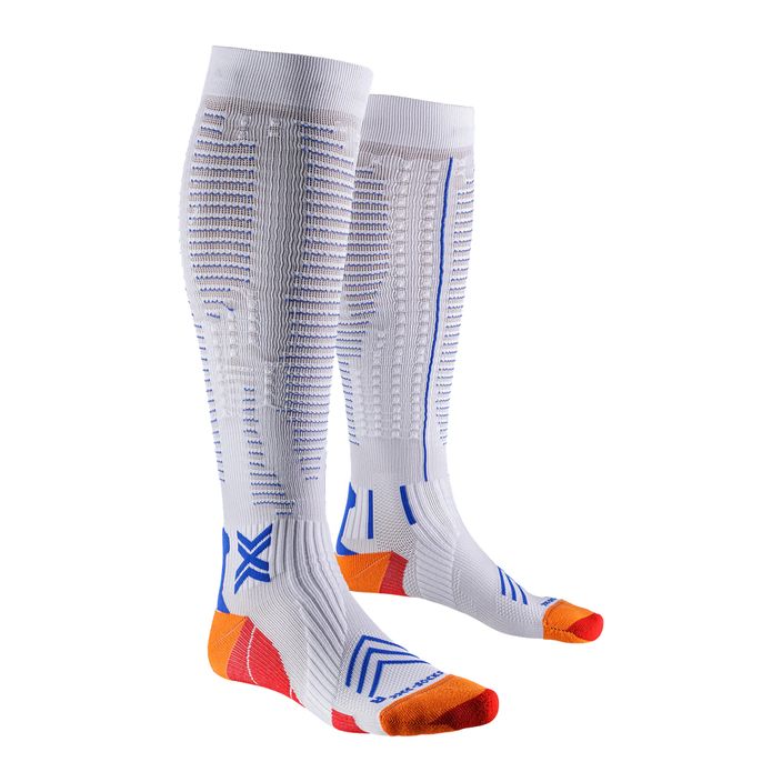 Мъжки чорапи за бягане X-Socks Run Expert Effektor OTC бели/оранжеви/сини 2