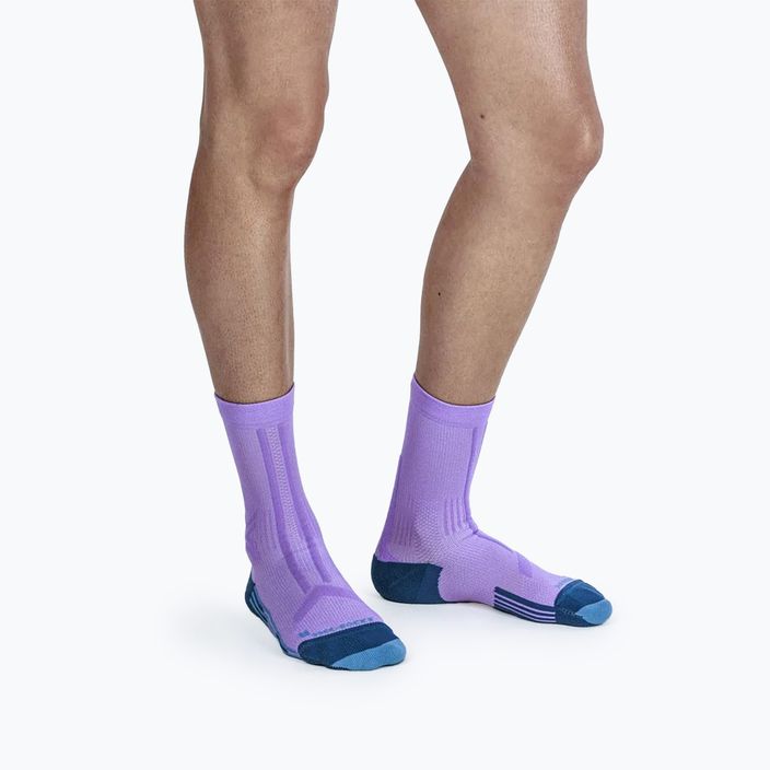 Дамски чорапи за бягане X-Socks Trailrun Discover Crew Orchid/sunset blue 2