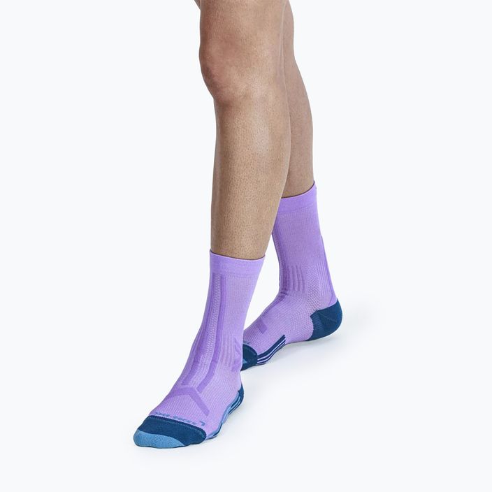 Дамски чорапи за бягане X-Socks Trailrun Discover Crew Orchid/sunset blue 4