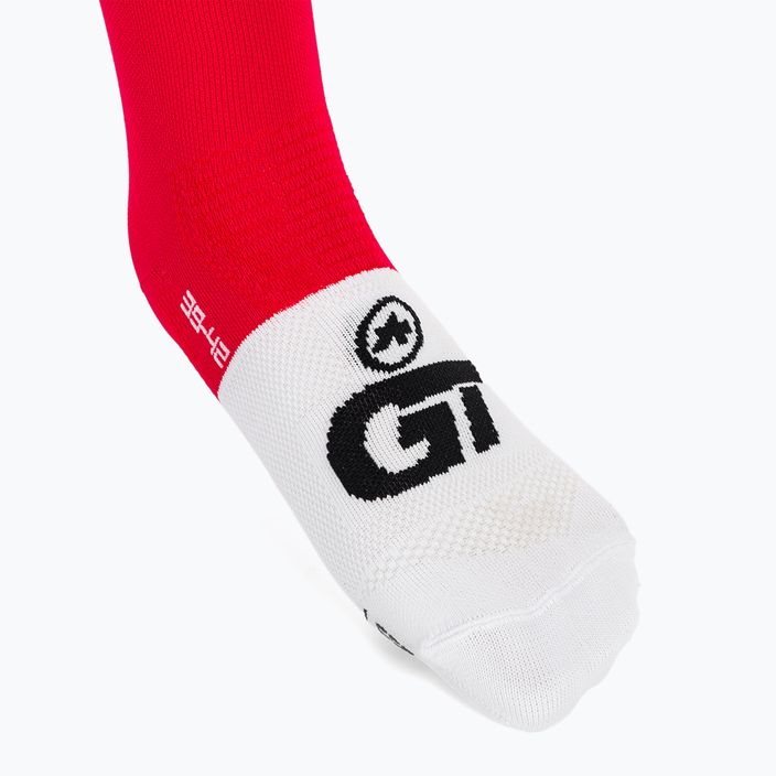 ASSOS GT C2 лунно червени чорапи за колоездене 3
