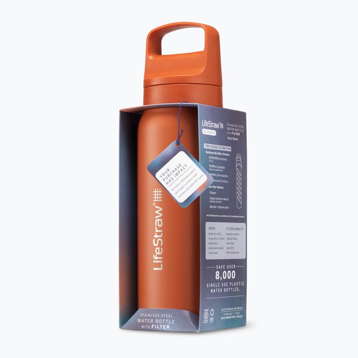 Lifestraw Go 2.0 Стоманена бутилка за пътуване с филтър 700 ml kyoto orange 4