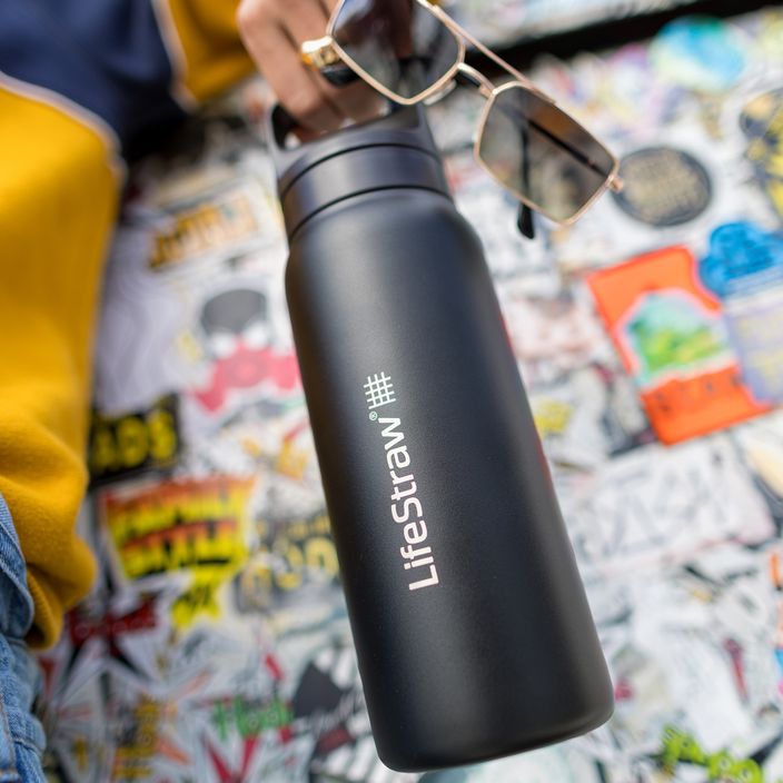 Lifestraw Go 2.0 Стоманена бутилка за пътуване с филтър 1 л черна 4