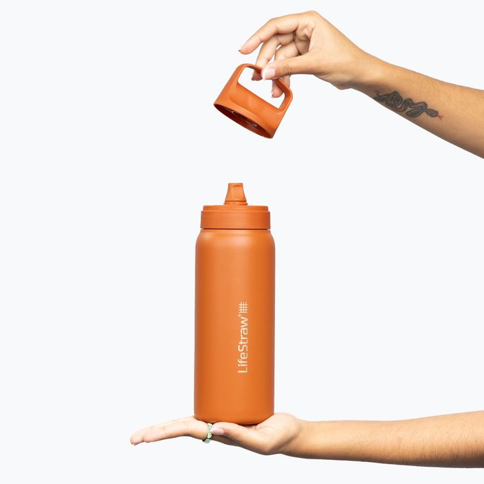 Lifestraw Go 2.0 Стоманена бутилка за пътуване с филтър 1 л kyoto orange 3