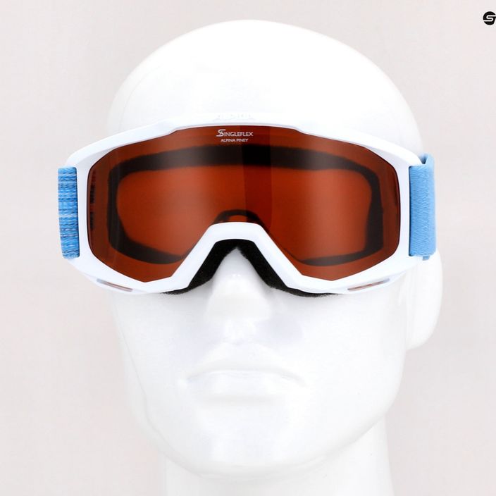 Детски очила за ски Alpina Piney white/skyblue matt/orange 10