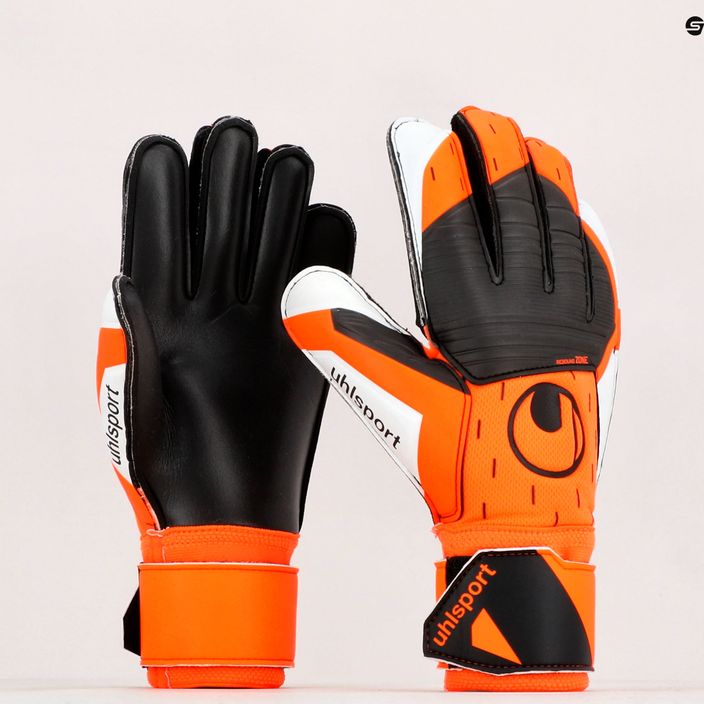 Uhlsport Soft Resist+ вратарски ръкавици оранжево и бяло 101127501 9