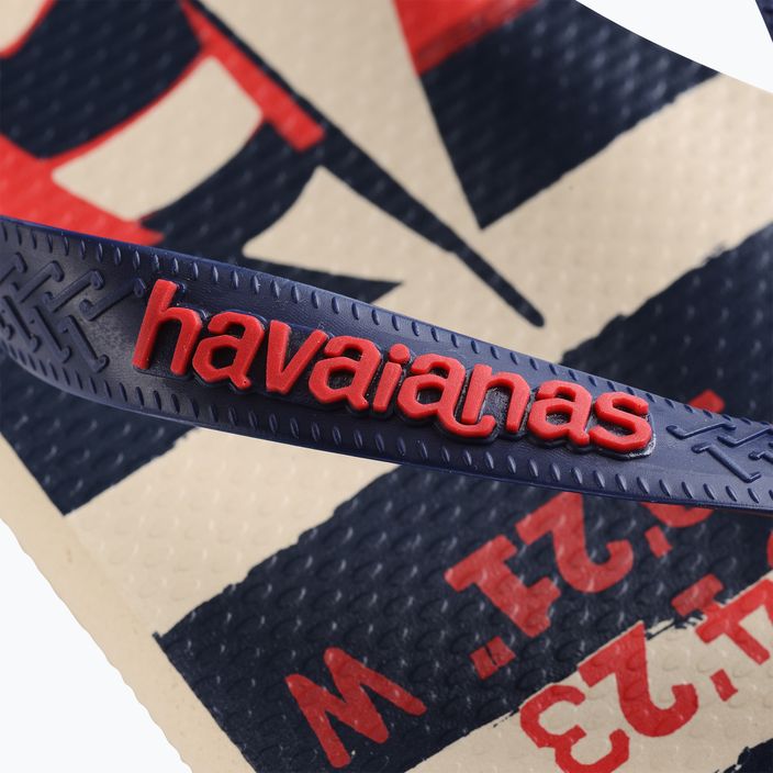 Havaianas Top Морски джапанки бежова слама / морско синьо / рубинено червено 12