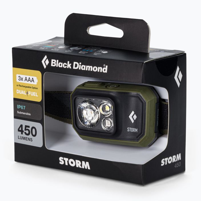 Black Diamond Storm 450 фенер за глава зелен BD6206713002ALL1