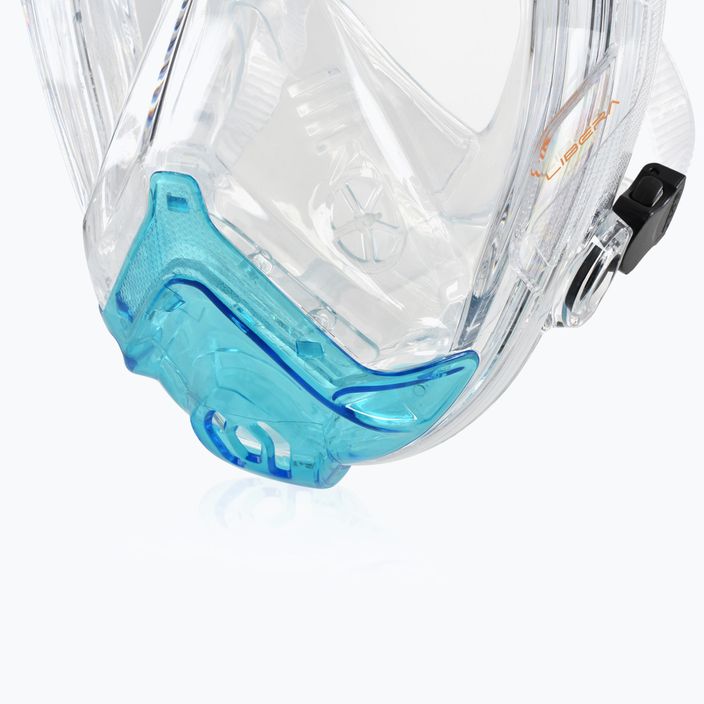 SEAC Libera синя прозрачна/оранжева пълнолицева маска за гмуркане с шнорхел 5