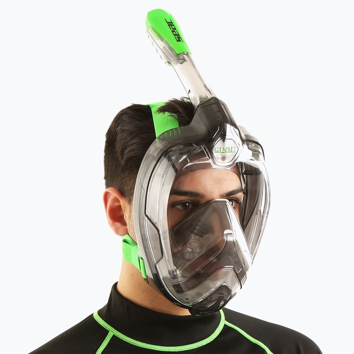 SEAC Magica сива прозрачна/зелена лайм маска за гмуркане с шнорхел 8