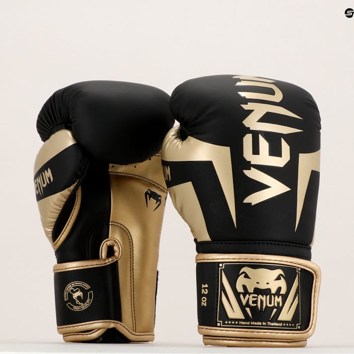 Мъжки боксови ръкавици Venum Elite в черно и златно VENUM-1392 14
