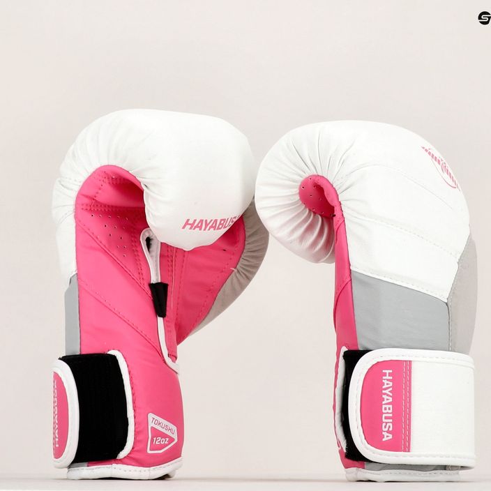 Hayabusa T3 боксови ръкавици бели и розови T314G 14