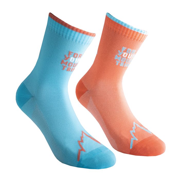 LaSportiva For Your Mountain синьо-оранжеви чорапи за бягане 69R402602 2
