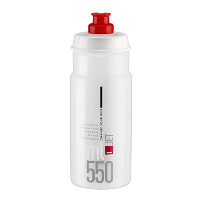 Elite Jet 550 ml прозрачна/червена бутилка за велосипед с лого 2