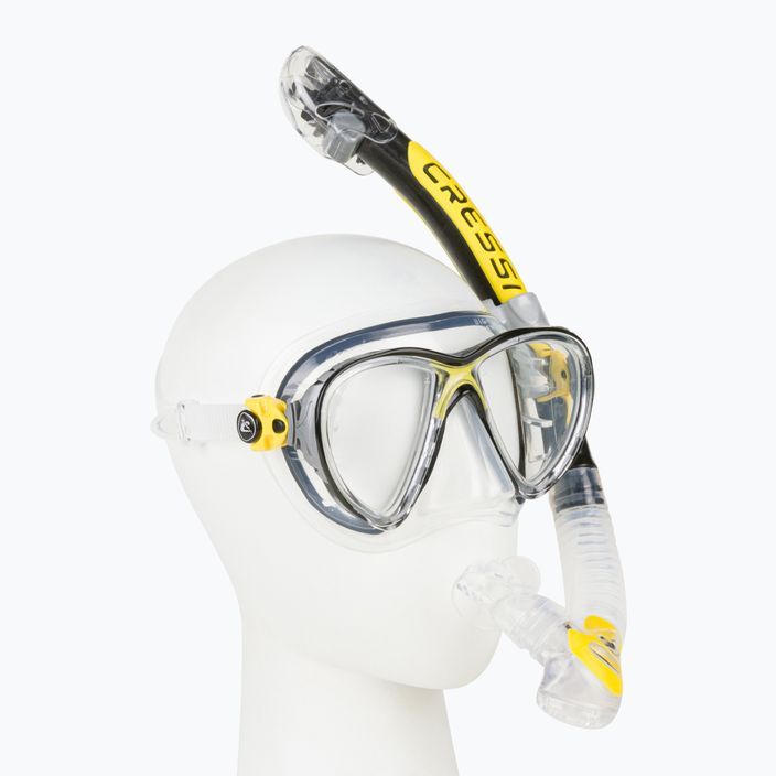 Комплект за гмуркане Cressi Big Eyes Evolution + Alpha Ultra Dry маска + шнорхел жълт DS337010 2