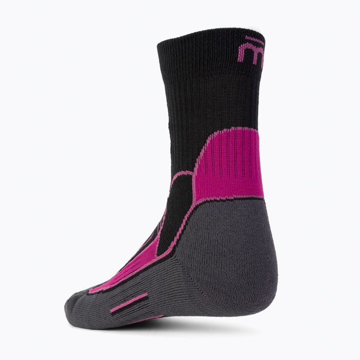 Дамски чорапи за трекинг Mico Medium Weight Crew Hike Extra Dry сиво-розови CA03022 2