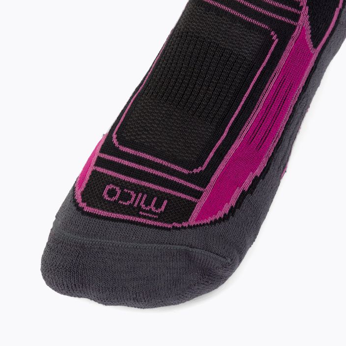 Дамски чорапи за трекинг Mico Medium Weight Crew Hike Extra Dry сиво-розови CA03022 3