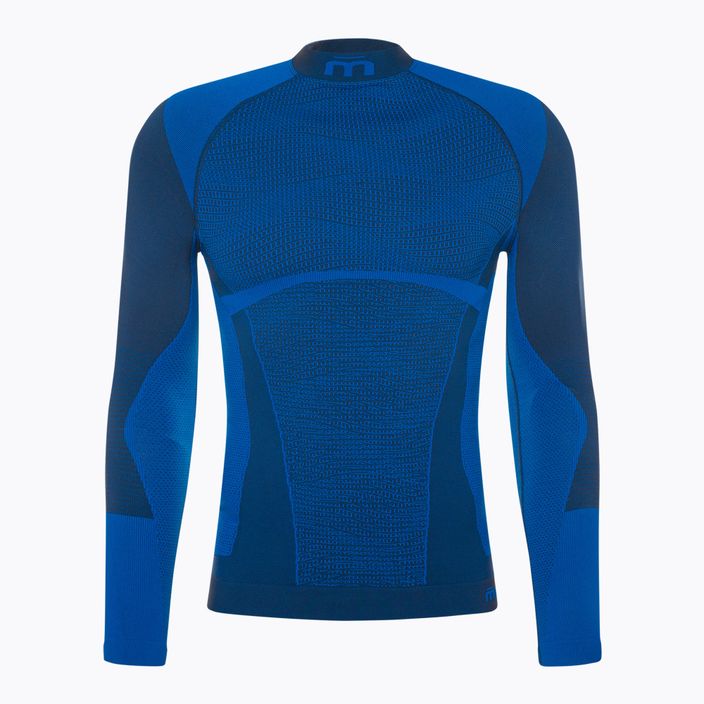 Мъжка термална тениска Mico Warm Control Mock Neck синя IN01851