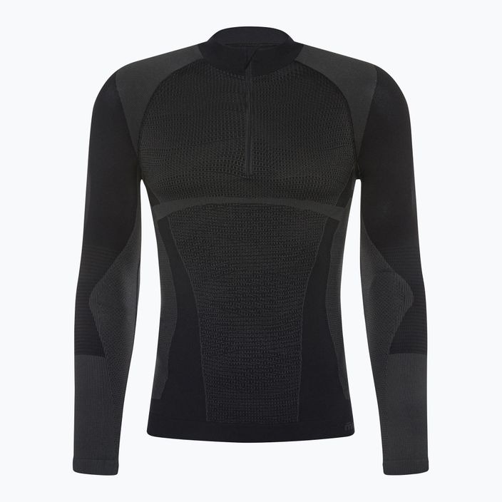 Мъжка термална тениска Mico Warm Control Zip Neck black IN01852