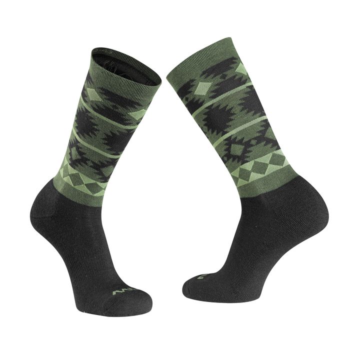 Мъжки чорапи за колоездене Northwave Core forest green / black 2