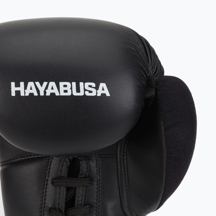 Hayabusa S4 Lace Up боксови ръкавици бели S4LACBG-BK 5