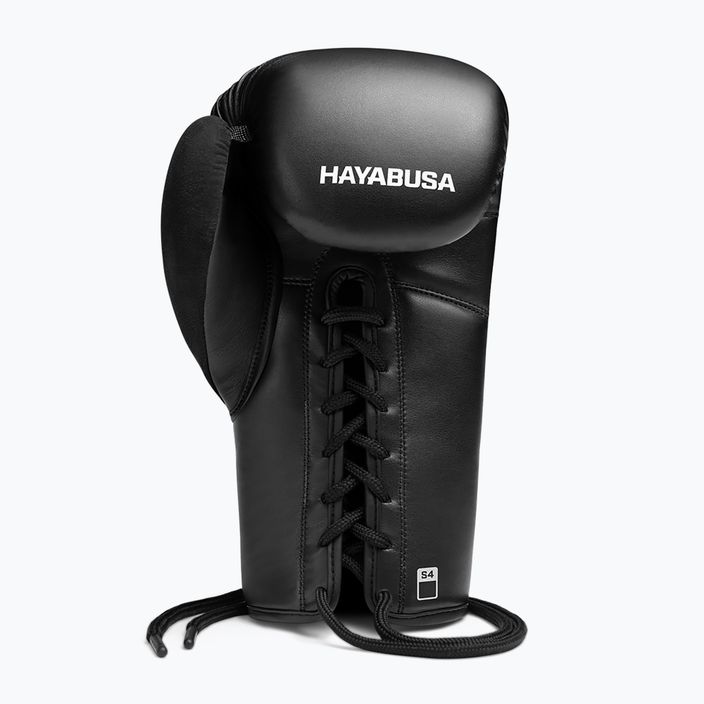Hayabusa S4 Lace Up боксови ръкавици бели S4LACBG-BK 10