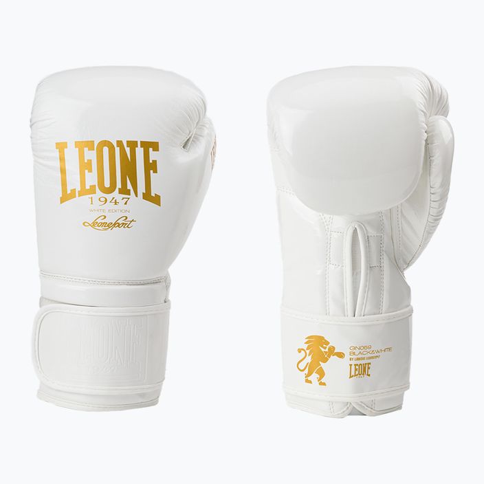 Боксови ръкавици Leone 1947 Black&White white GN059 3