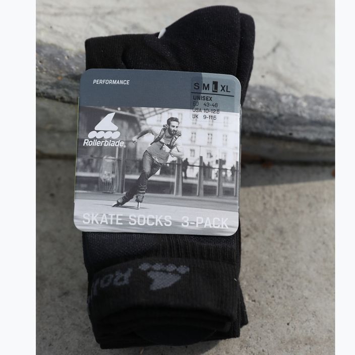 Чорапи за ролери Rollerblade Skate Socks 3 Pack czarne 06A90300100 7