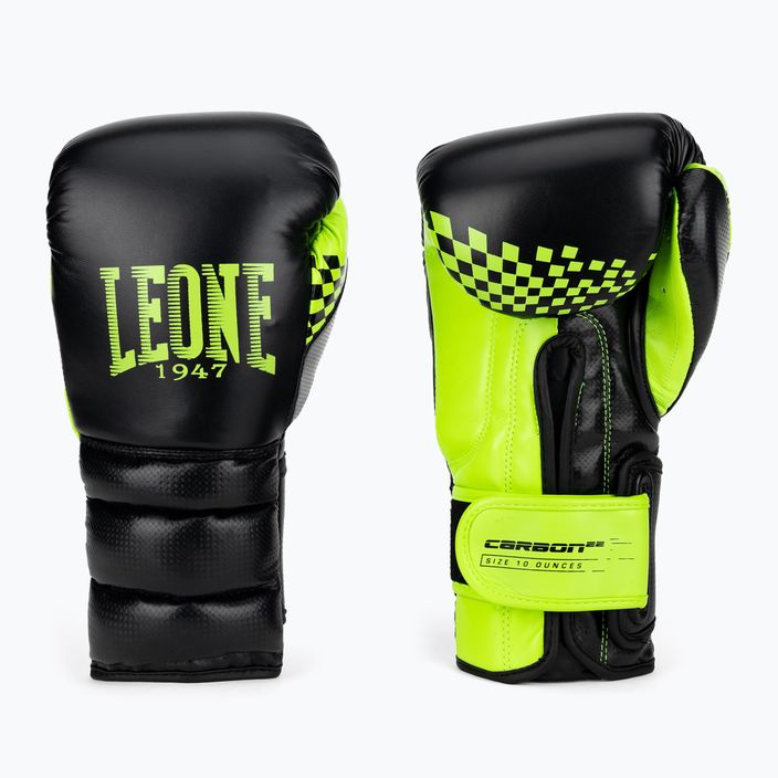 Leone Carbon22 черно-зелени боксови ръкавици GN222 3