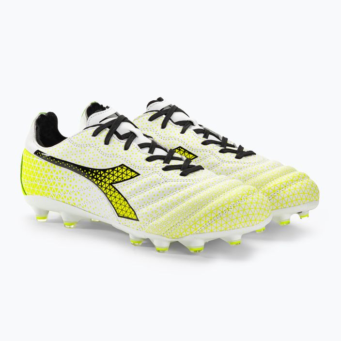 Мъжки футболни обувки Diadora Brasil Elite GR LT LP12 white/black/fluo yellow 4
