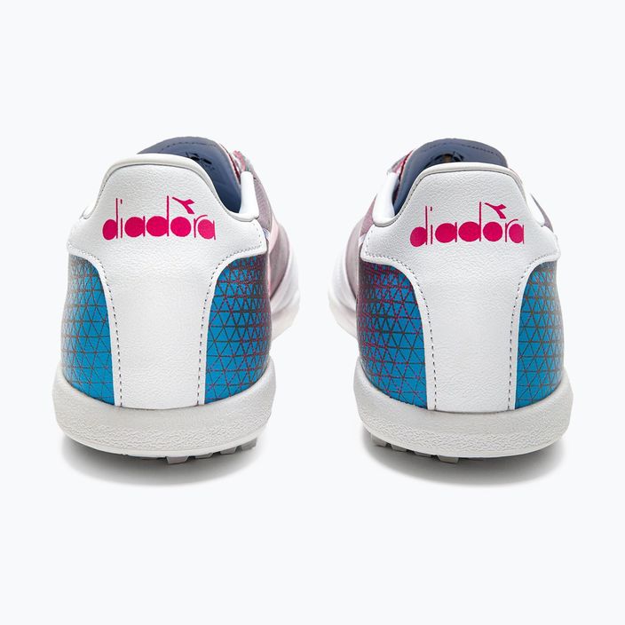 Мъжки футболни обувки Diadora Brasil Elite Veloce GR TFR white/pink fluo/blue fluo 12