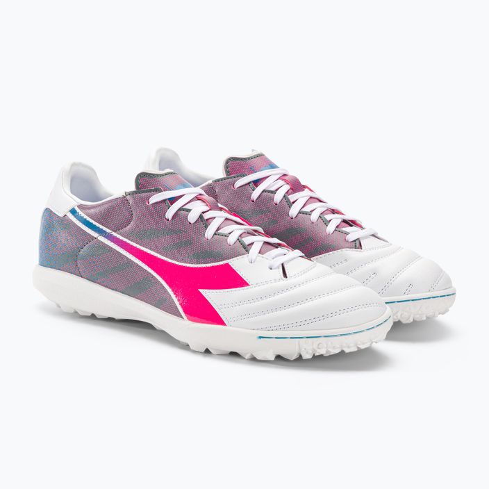 Мъжки футболни обувки Diadora Brasil Elite Veloce GR TFR white/pink fluo/blue fluo 4