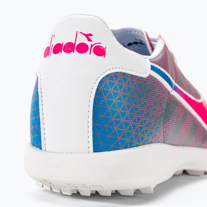 Мъжки футболни обувки Diadora Brasil Elite Veloce GR TFR white/pink fluo/blue fluo 9