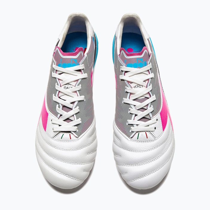 Мъжки футболни обувки Diadora Brasil Elite Veloce GR ITA LPX white/pink fluo/blue fluo 13