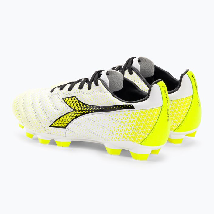 Детски футболни обувки Diadora Brasil Elite GR LT LPU Y бяло/черно/флуорово жълто 3