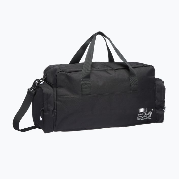 EA7 Спортна чанта с логото на Emporio Armani Train Core в черно/бяло 2