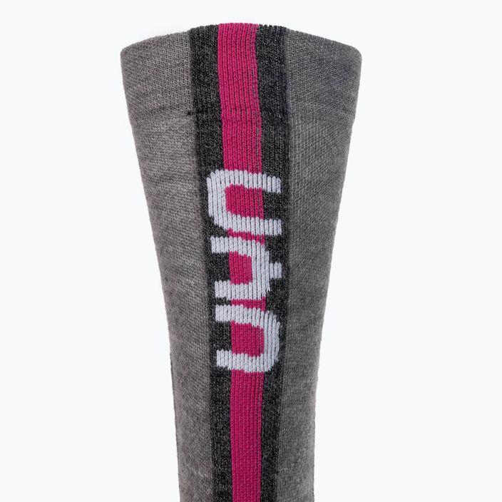 Дамски ски чорапи UYN Ski Merino light grey/pink 4